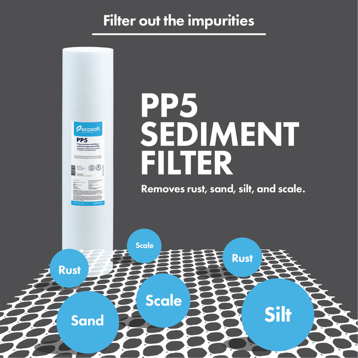 Ecosoft PP Melt-Blown Sediment (Stage 1) Replacement Filter 4.5"x 20" 5-Micron