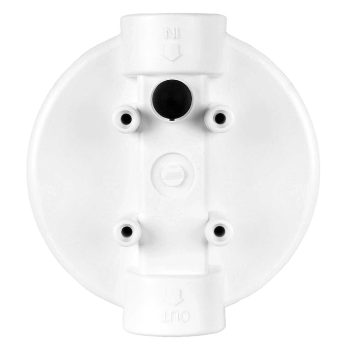 White Filter Housing and Male Cap with 1/4” Inlet & Outlet, 2.5” X 10”