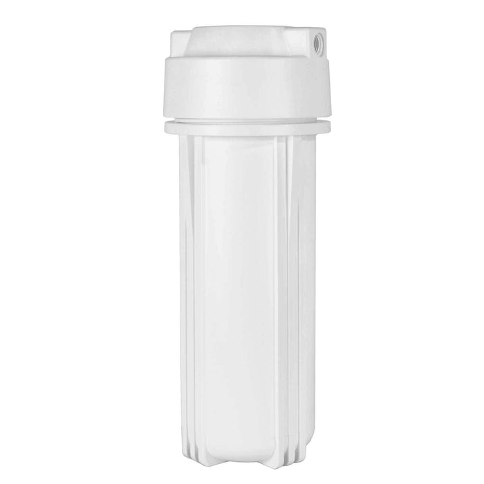 White 2.5” X 10” Filter Housing and Female Cap with 1/4” Inlet & Outlet