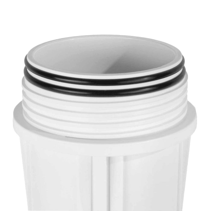 White 2.5” X 10” Filter Housing and Female Cap with 1/4” Inlet & Outlet