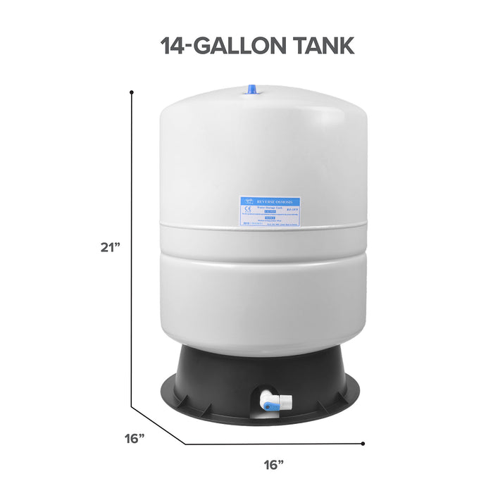 Brio White 14 GAL. Metal Tank for RO Water Filter Systems