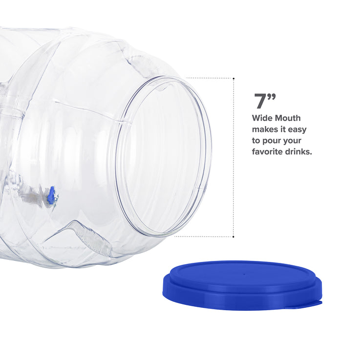 5 Gallon BPA Free Reusable Plastic Beverage Jar with Handle & Cap