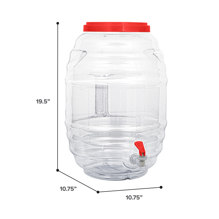 5 Gallon BPA Free Reusable Plastic Beverage Jar with Handle & Cap