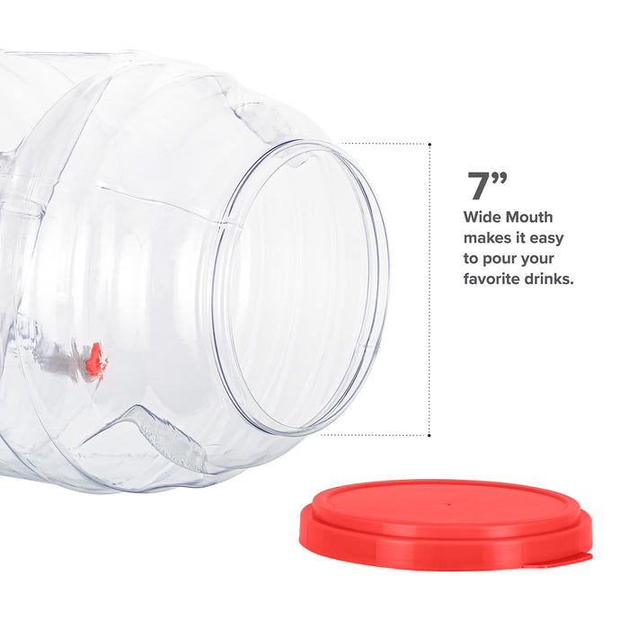 5 Gallon BPA Free Reusable Plastic Beverage Jar with Handle & Cap