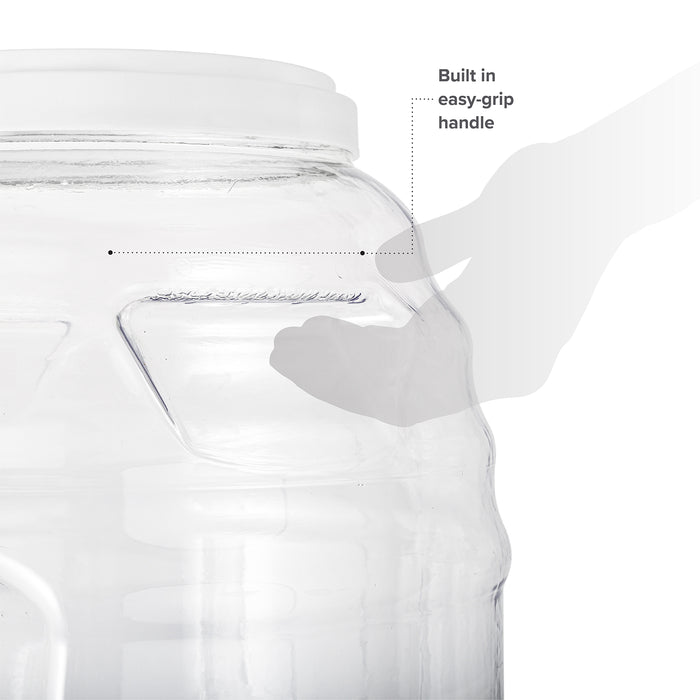 5 Gallon BPA Free Reusable Plastic Beverage Jar with Handle & Cap