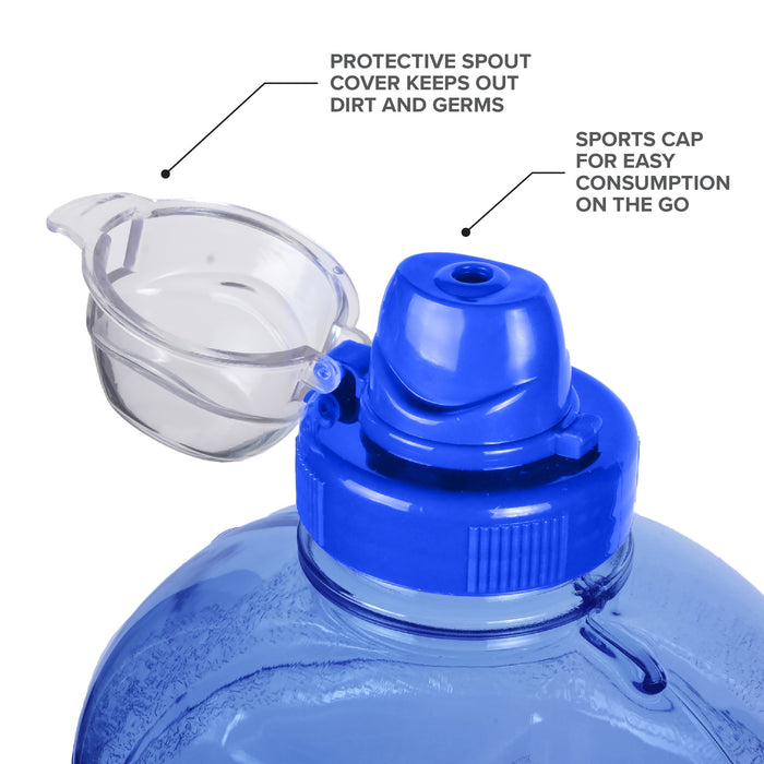 1/2 Gallon BPA Free Water Bottle, Plastic Bottle, Sports Bottle, with Sports Cap, GEO