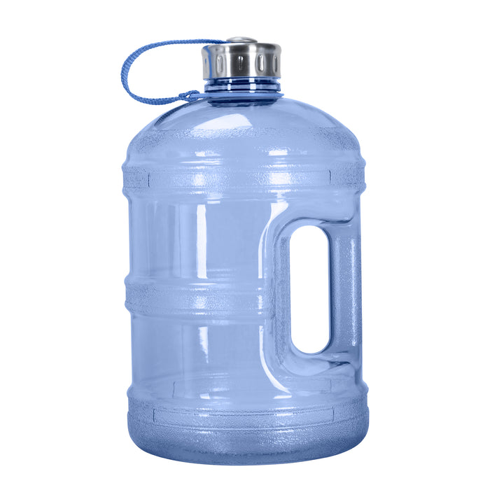 BPA Free 1 Gallon Water Bottle, Plastic Bottle, Sports Bottle, with Stainless Steel Screw Cap, GEO