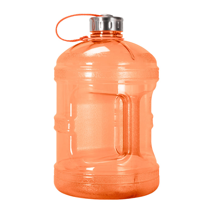 BPA Free 1 Gallon Water Bottle, Plastic Bottle, Sports Bottle, with Stainless Steel Screw Cap, GEO