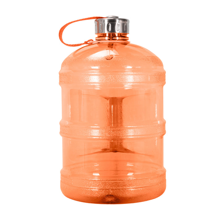 BPA Free 1 Gallon Water Bottle, Plastic Bottle, Sports Bottle, with Stainless Steel Screw Cap, GEO