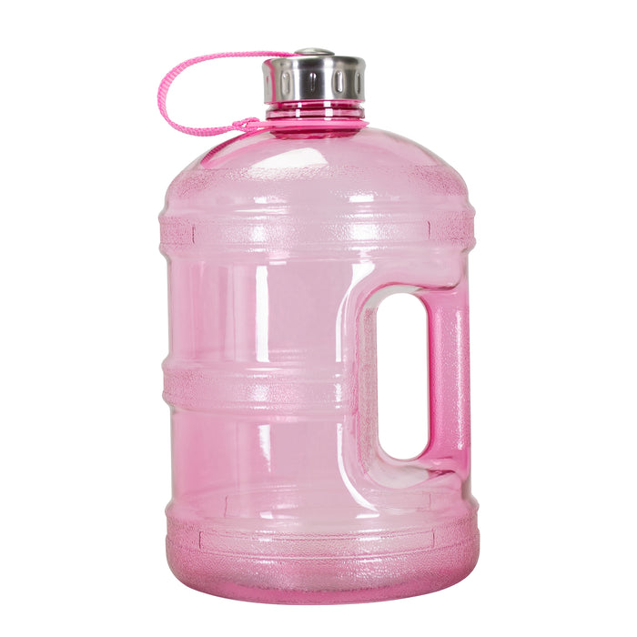 BPA Free 1 Gallon Water Bottle, Plastic Bottle, Sports Bottle, with Stainless Steel Screw Cap, GEO