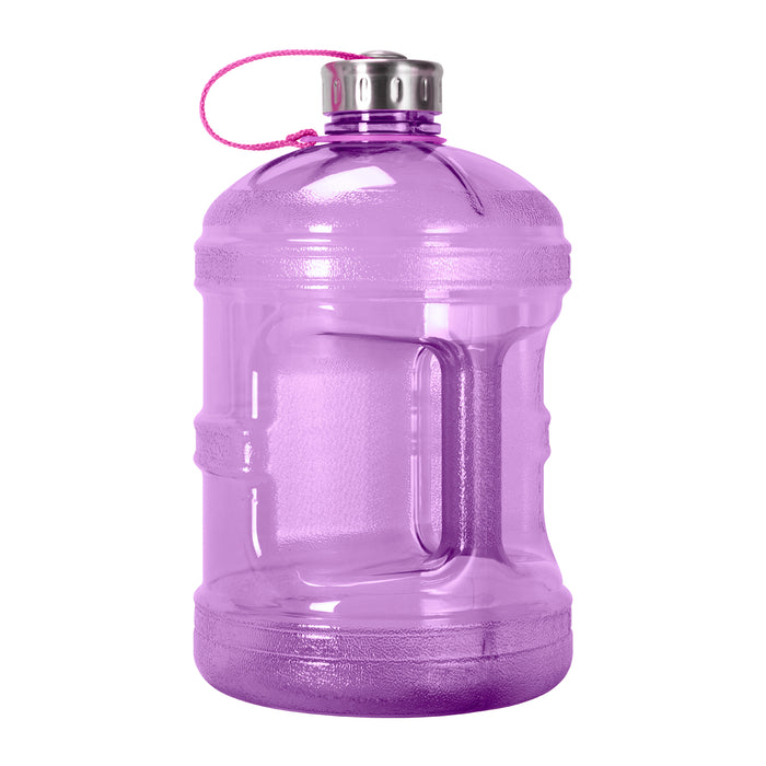 BPA Free 1 Gallon Water Bottle, Plastic Bottle, Sports Bottle, with Stainless Steel Screw Cap, GEO