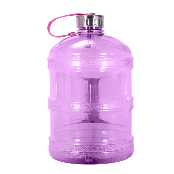 BPA Free 1 Gallon Water Bottle, Plastic Bottle, Sports Bottle, with Stainless Steel Screw Cap, GEO