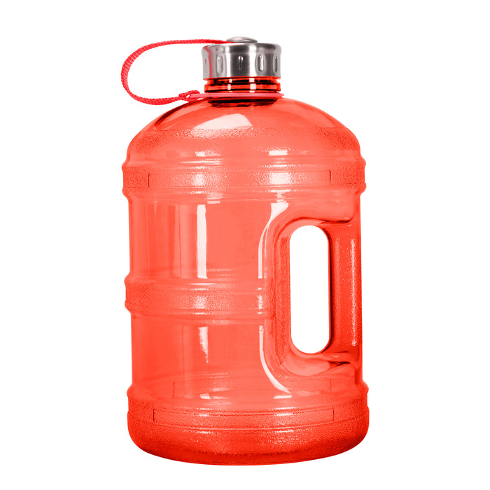 BPA Free 1 Gallon Water Bottle, Plastic Bottle, Sports Bottle, with Stainless Steel Screw Cap, GEO