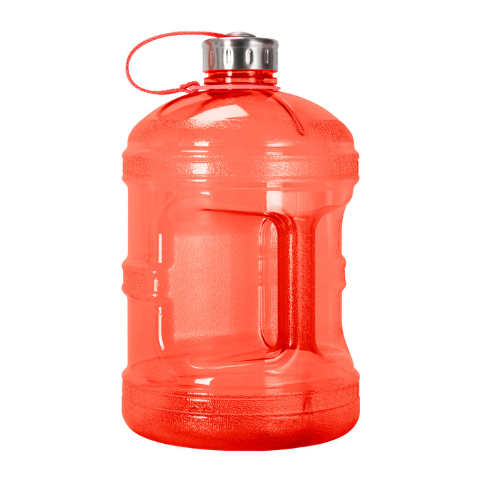 BPA Free 1 Gallon Water Bottle, Plastic Bottle, Sports Bottle, with Stainless Steel Screw Cap, GEO