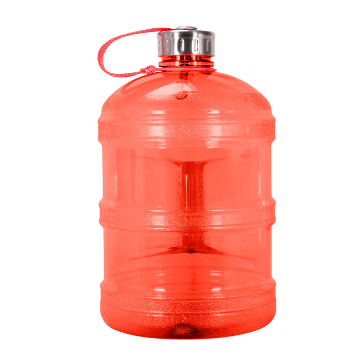 BPA Free 1 Gallon Water Bottle, Plastic Bottle, Sports Bottle, with Stainless Steel Screw Cap, GEO