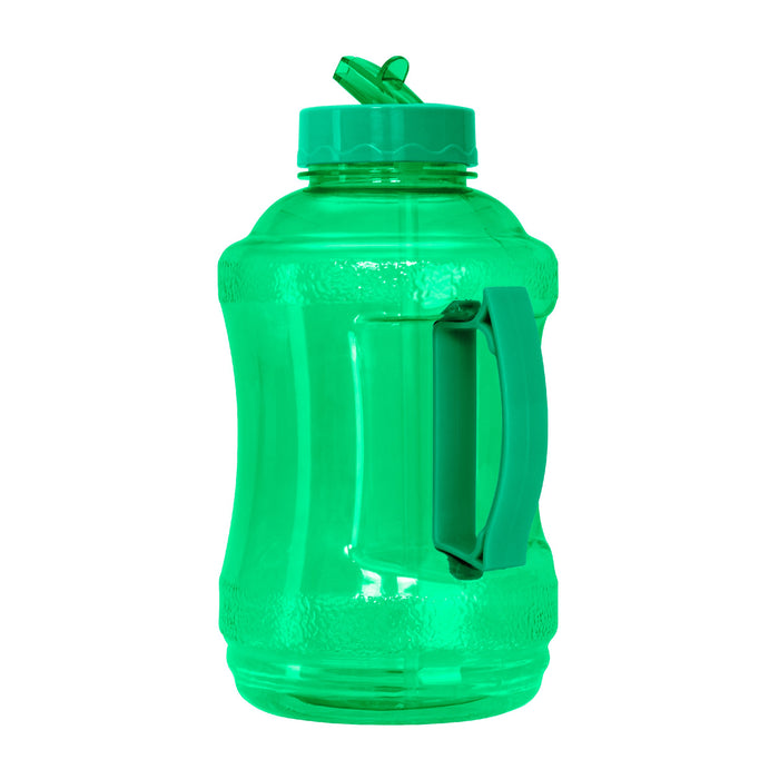 1/2 Gallon BPA Free Water Bottle, Plastic Bottle, Sports Bottle, with Handle and Straw Cap, GEO