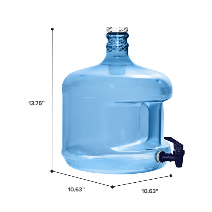 3 Gallon Polycarbonate Plastic Reusable Water Bottle with Screw Top and Valve