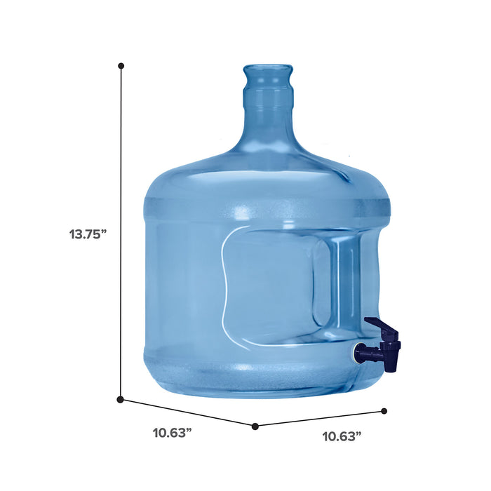 3 Gallon BPA Free Reusable Plastic Water Bottle with Crown Cap and Valve