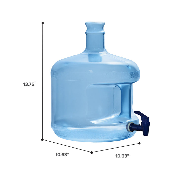 3 Gallon Polycarbonate Plastic Reusable Water Bottle with Crown Cap and Valve