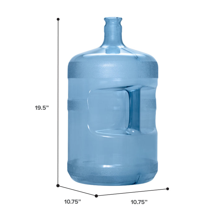 5 Gallon Polycarbonate Plastic Reusable Water Bottle with Crown Top.