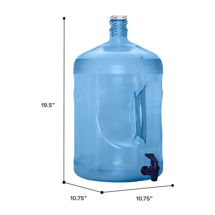 5 Gallon Polycarbonate Plastic Reusable Water Bottle with Screw Cap and Valve