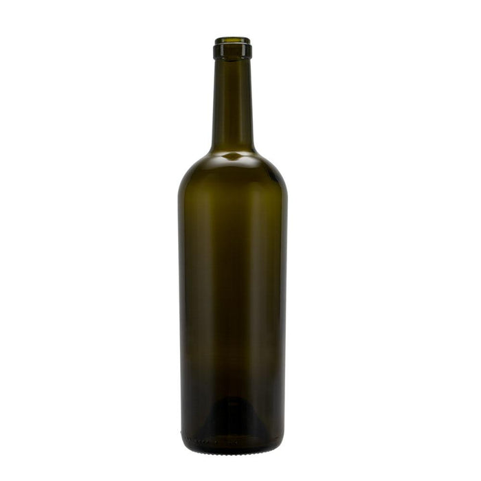 Brewing Glass Wine Bottle with Cork and Antique Finish