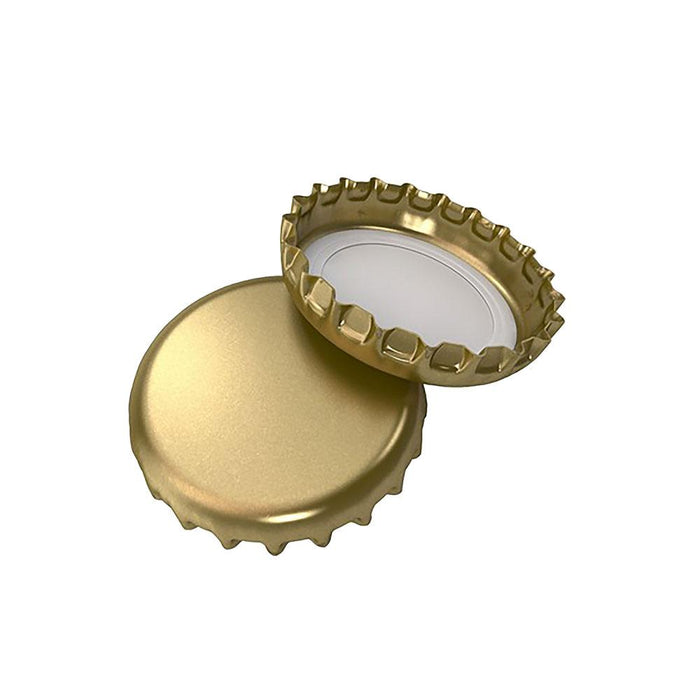 Gold Crimp Beer Cap, 26 mm