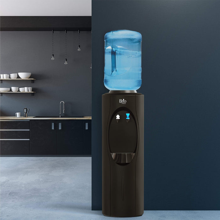 Room Temp and Cold Water Dispenser Cooler Top Load, Cook and Cold, Black, Brio Premiere - water cooler