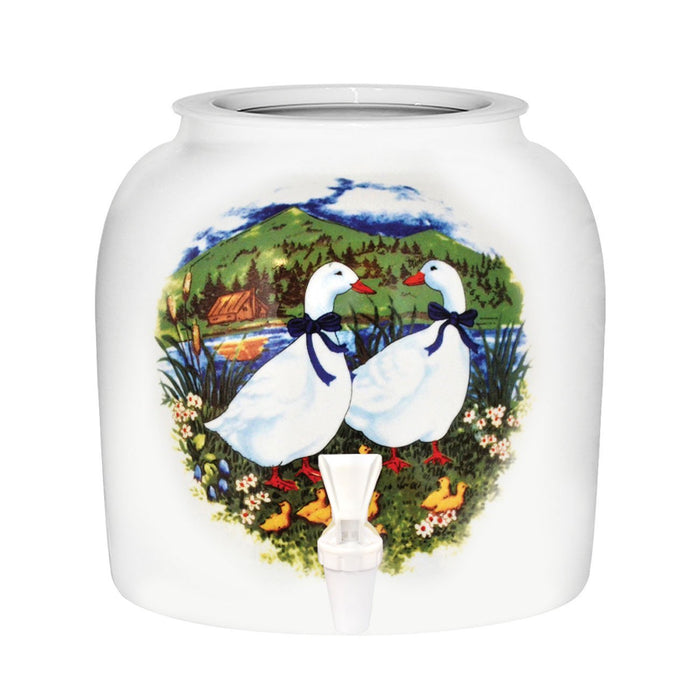 Family of Ducks Porcelain Water Crock