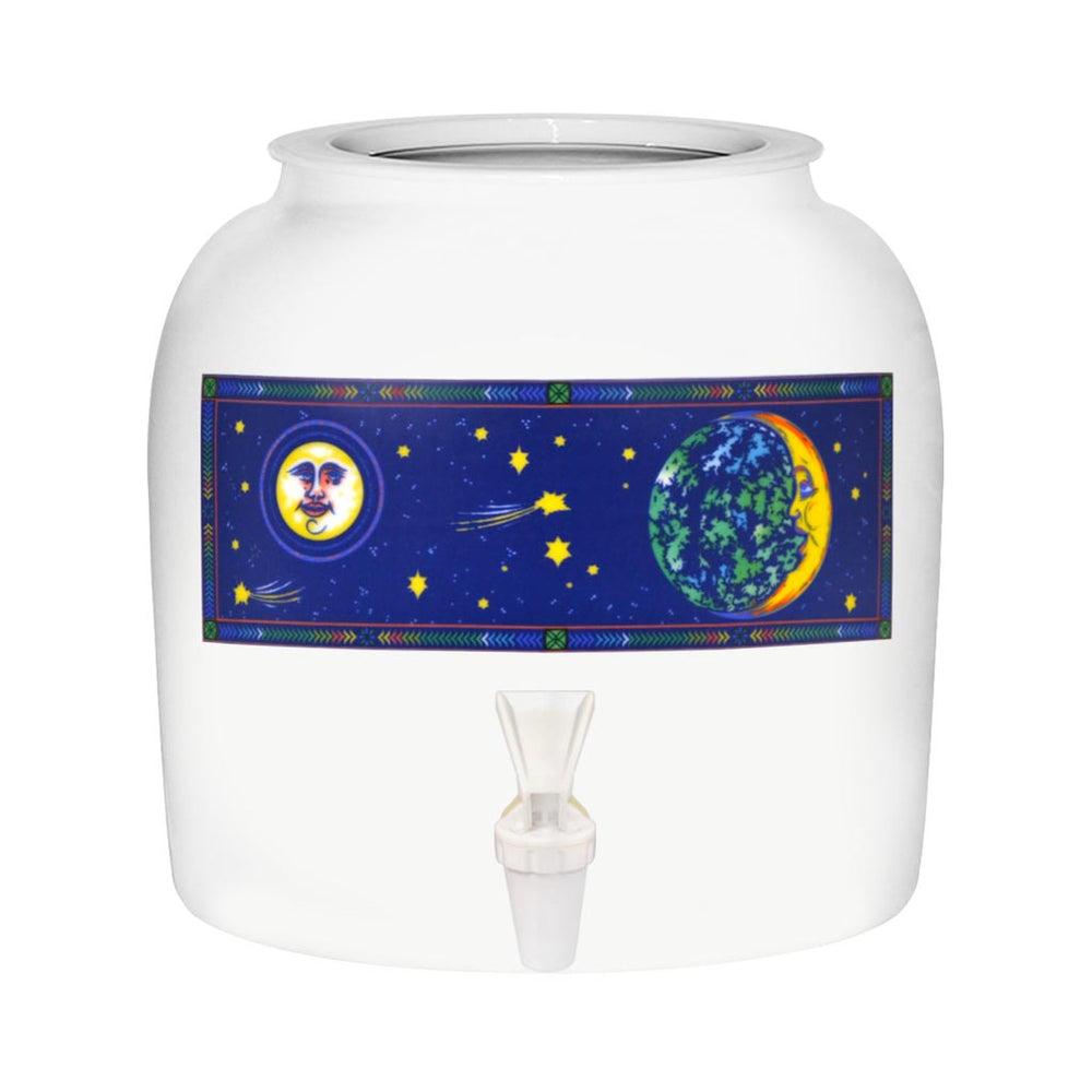 Porcelain Water Crock with Moon Design