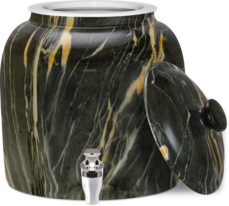 Brio Black Blend Classic Marble Crock w/Lid & Faucet