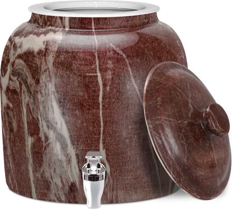 Brio Maroon Blend Classic Marble Crock w/Lid & Faucet