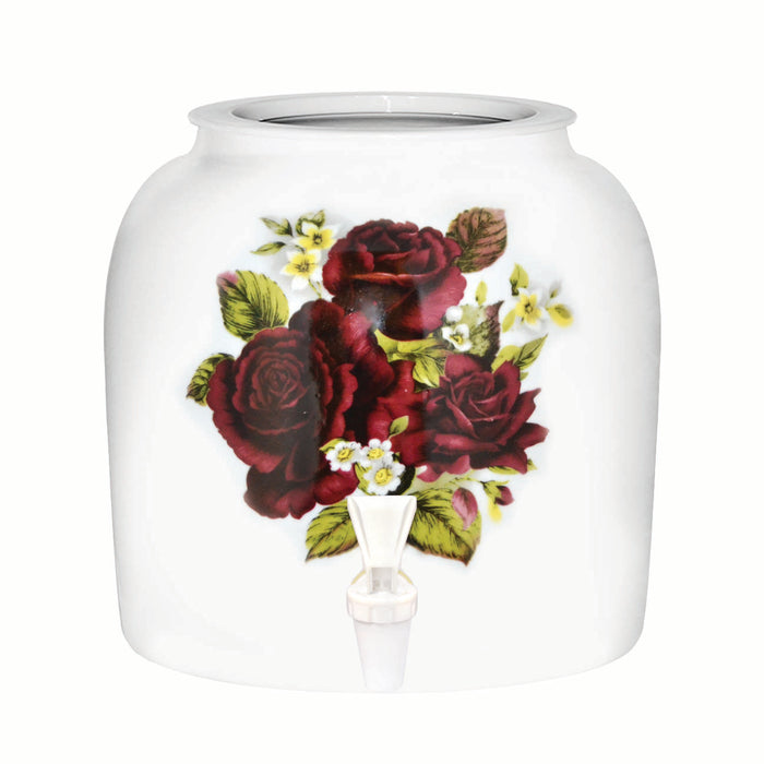 Mauve Roses Porcelain Water Crock