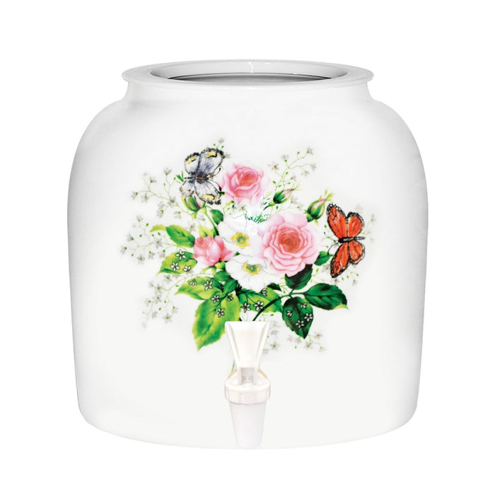 Pink Roses Porcelain Water Crock