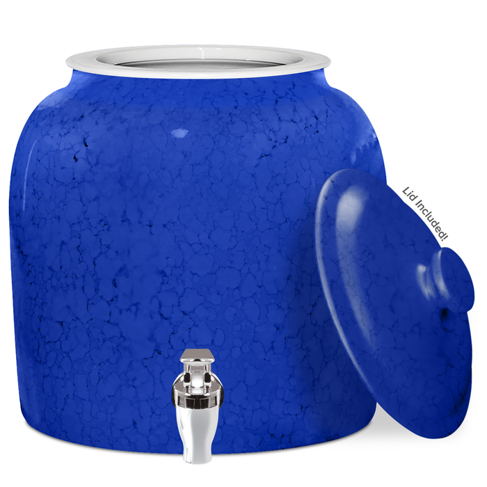 Marble Porcelain Water Crock with Chrome Faucet