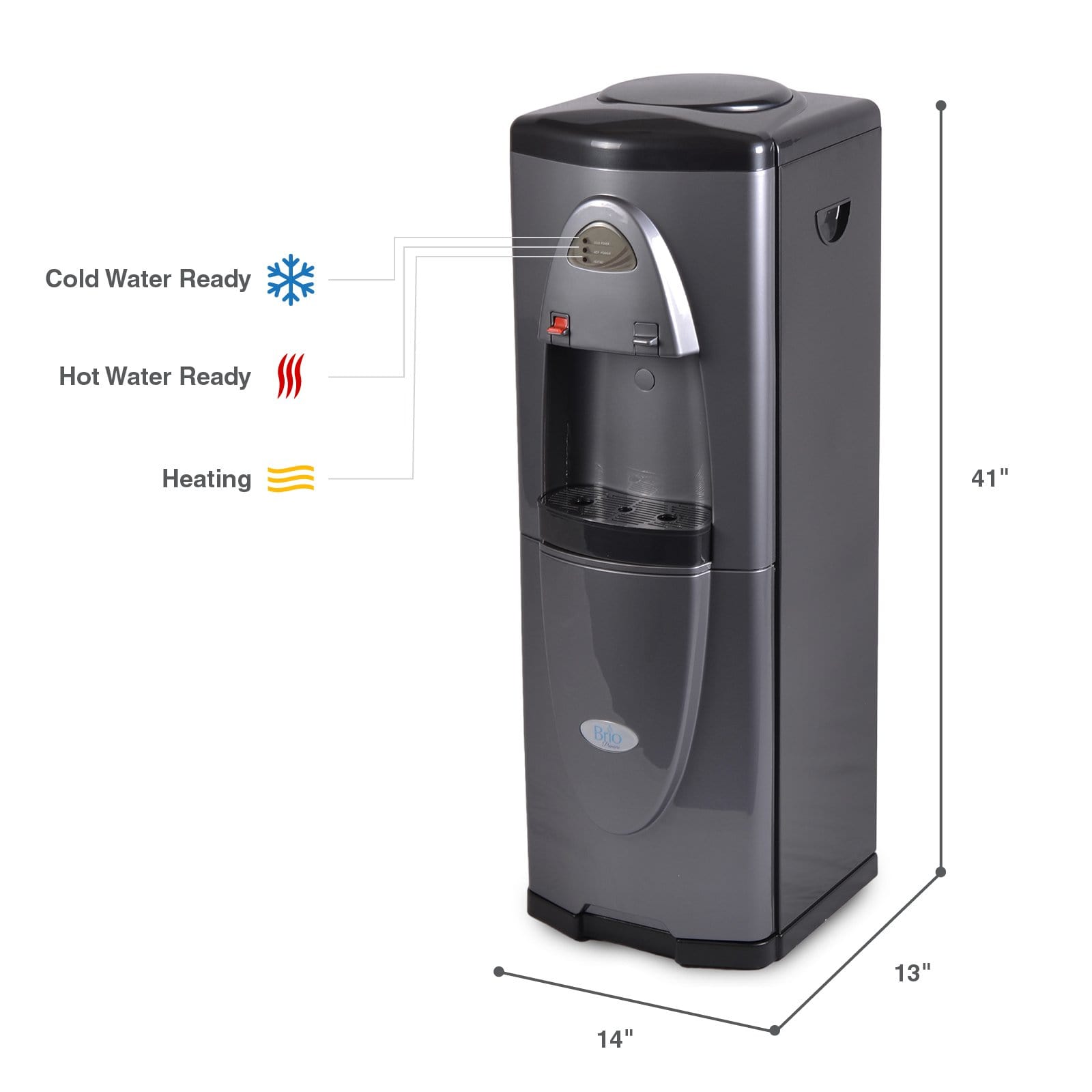 Hot and Cold Filtered Water Dispenser Cooler POU, Black, Brio Premiere - water cooler