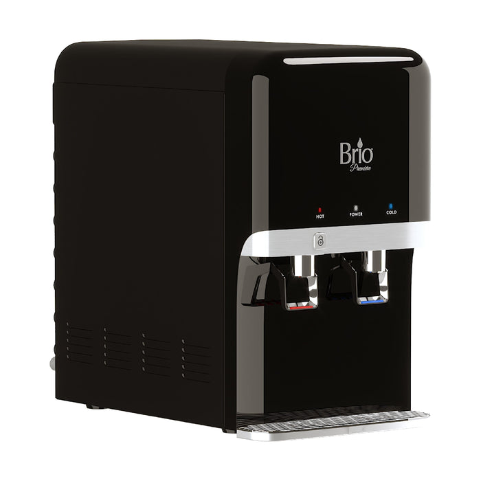 Hot and Cold Filtered Water Dispenser Cooler POU, Black, Brio Premiere - water cooler