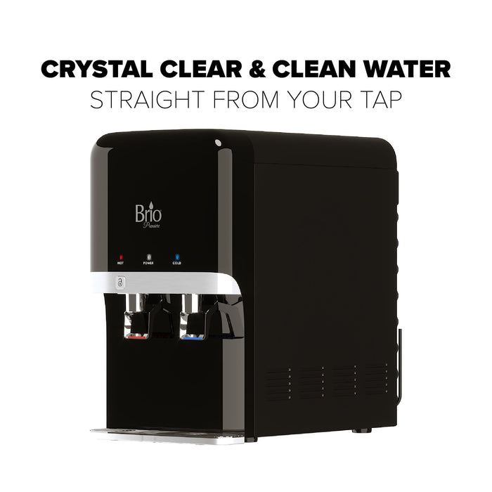 Hot and Cold Filtered Water Dispenser Cooler POU, Black, Brio Premiere - water cooler