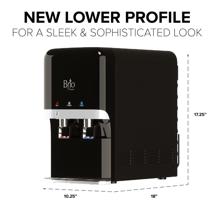 Hot and Cold Filtered Water Dispenser Cooler POU, Black, Brio Premiere - water cooler
