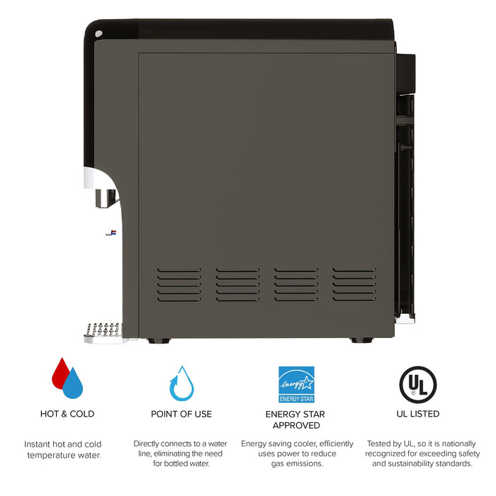 Hot and Cold Filtered Water Dispenser Cooler POU, Black, Brio Premiere - water cooler