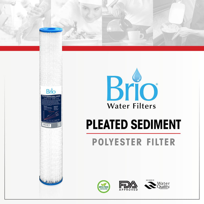Brio Legacy 5 Micron, 2.5" X 20" Pleated Sediment Filter Replacement