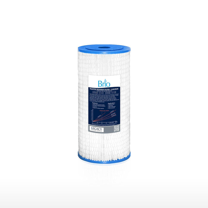 Brio Legacy 5 Micron, 4.5" X 10" Pleated Sediment Filter Replacement