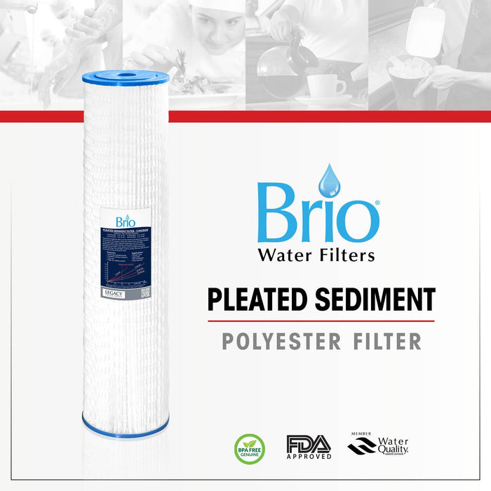 Brio Legacy 5 Micron, 4.5" X 20" Pleated Sediment Pp Filter Replacement