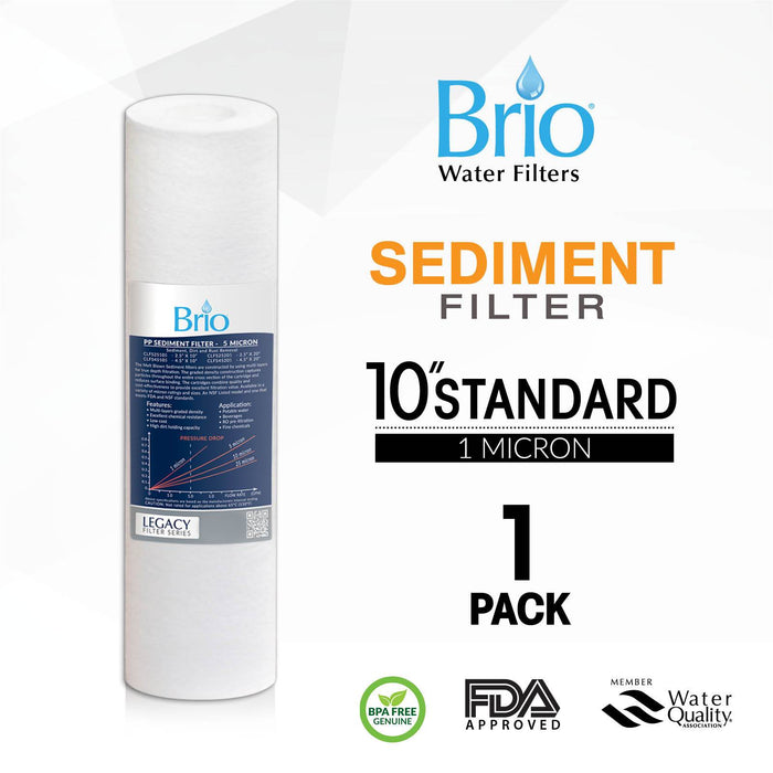 Brio Legacy 1 Micron, 2.5" x 10" Sediment Pp Filter Replacement