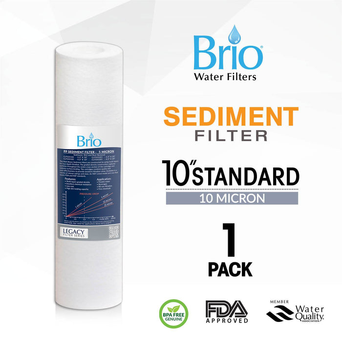 Brio Legacy 10 Micron, 2.5" x 10" Sediment Pp Filter Replacement