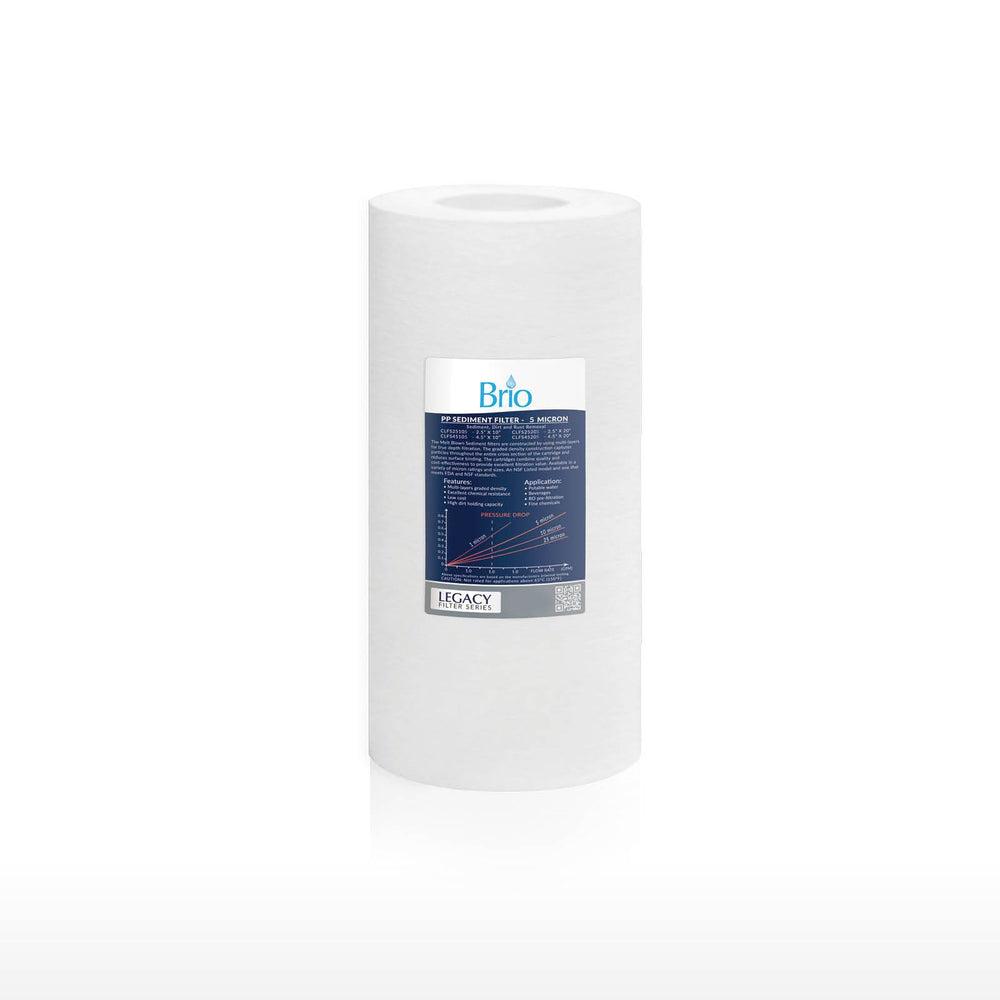 Brio Legacy 5 Micron, 4.5" x 10" Sediment Pp Filter Replacement