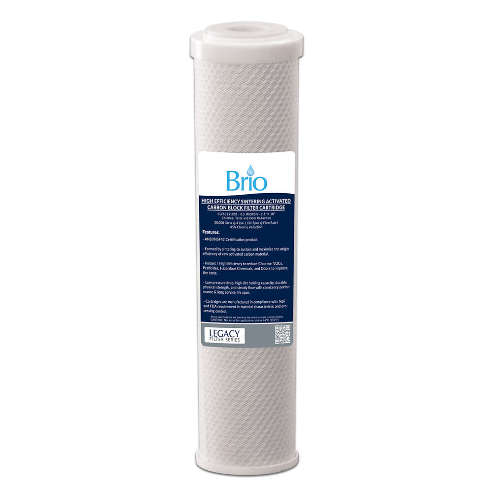 Brio Legacy 0.50 Micron, 2.5" X 10" Coconut Carbon Filter for Residential RO System