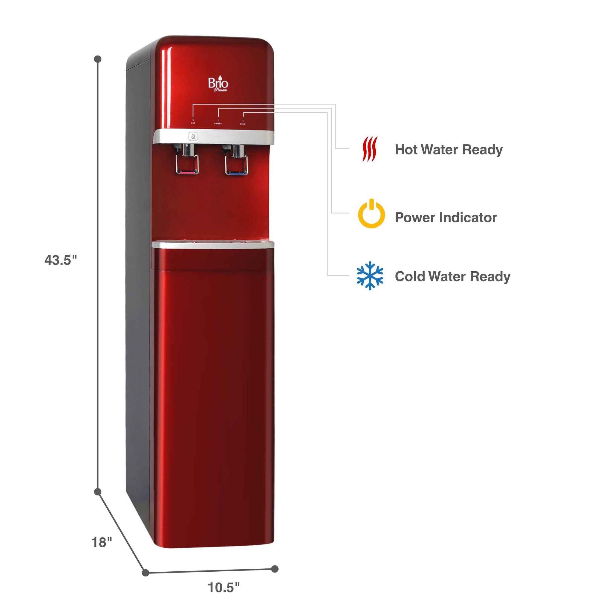 Hot and Cold Filtered Water Dispenser Cooler POU, Brio Premiere - water cooler