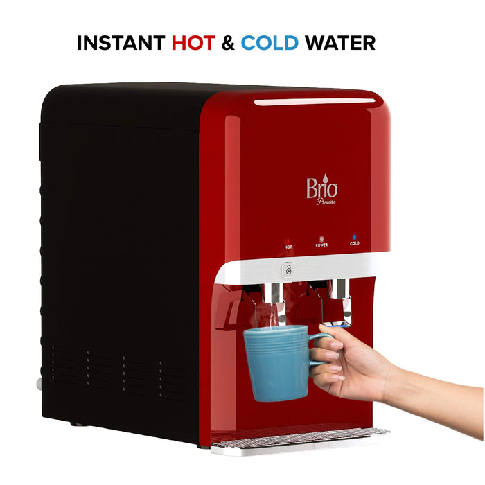 Hot and Cold Filtered Water Dispenser Cooler POU, Black, Brio Premiere - water cooler
