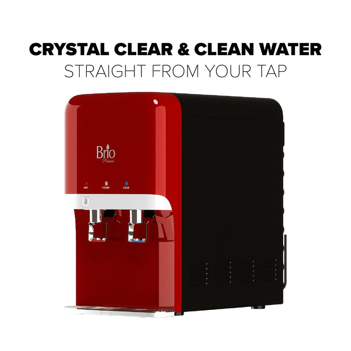 Hot and Cold Filtered Water Dispenser Cooler POU, Black, Brio Premiere - water cooler